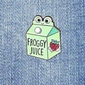 Froggy Juice Enamel Pin - Kawaii Lapel Pin